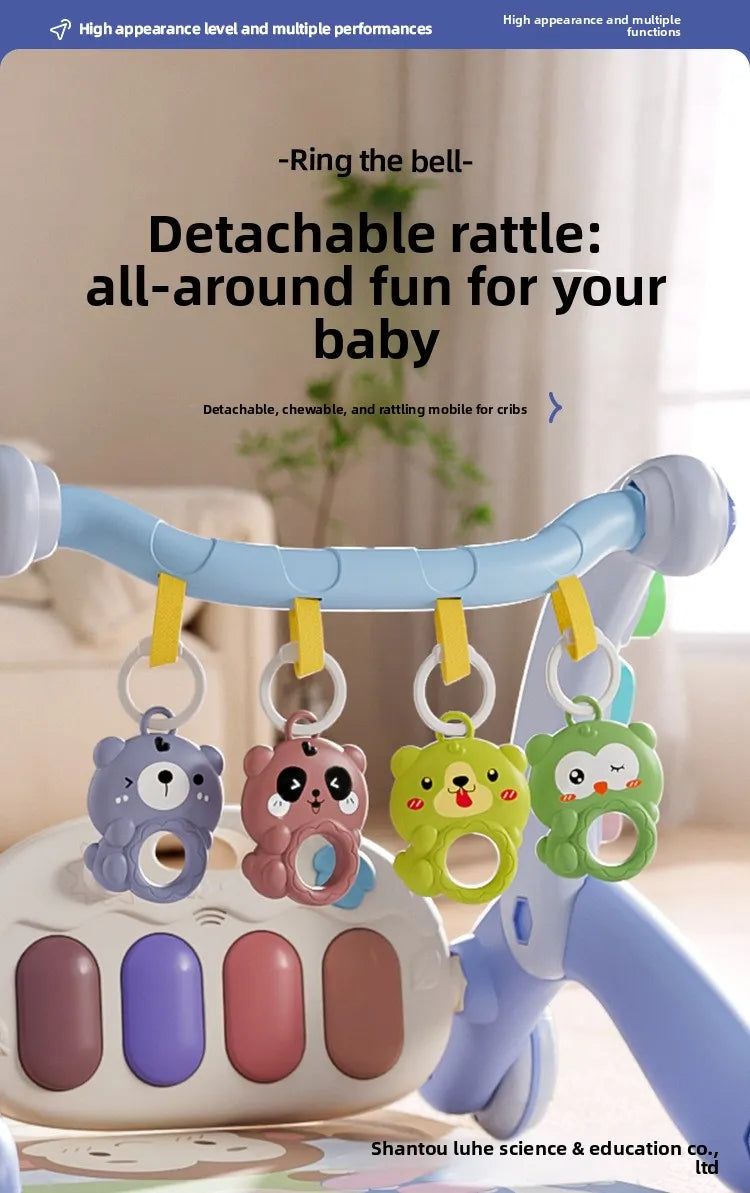 Caminador Bebe 3 En 1 Gimnasio Piano Pedales Juegos Azul