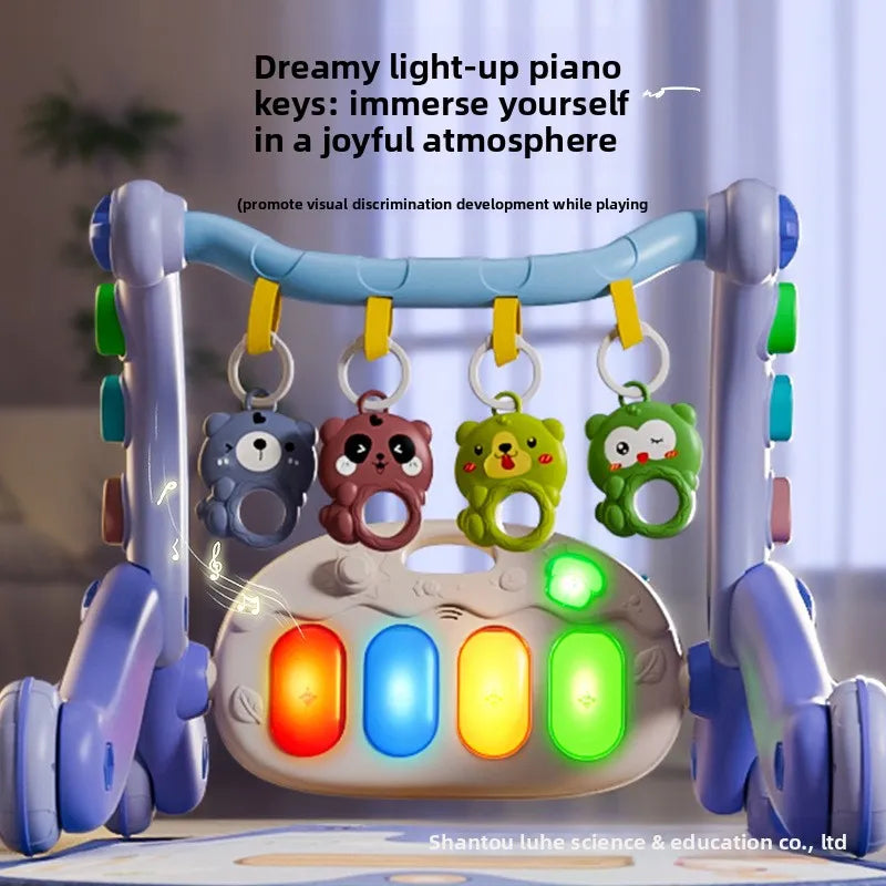 Caminador Bebe 3 En 1 Gimnasio Piano Pedales Juegos Azul