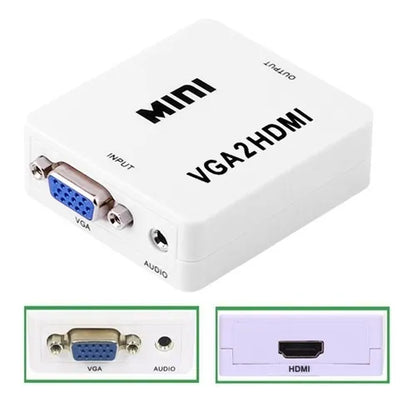 Conversor Vga A Hdmi Con Audio Adaptador 1080p Full Hd